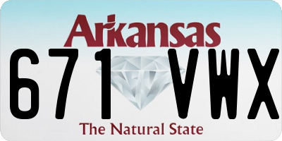 AR license plate 671VWX