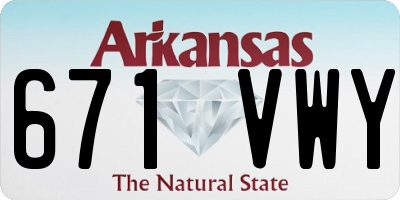 AR license plate 671VWY