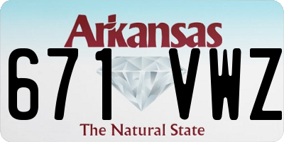 AR license plate 671VWZ