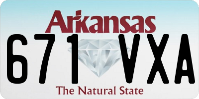 AR license plate 671VXA