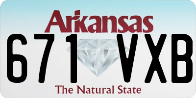 AR license plate 671VXB