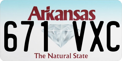 AR license plate 671VXC