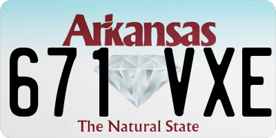 AR license plate 671VXE