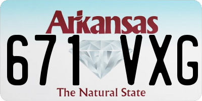 AR license plate 671VXG