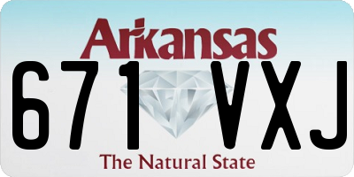 AR license plate 671VXJ
