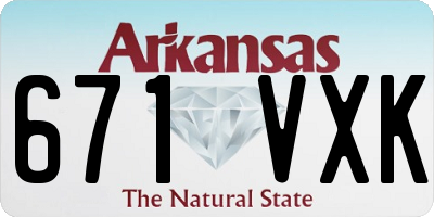 AR license plate 671VXK