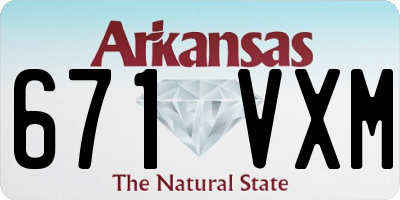 AR license plate 671VXM