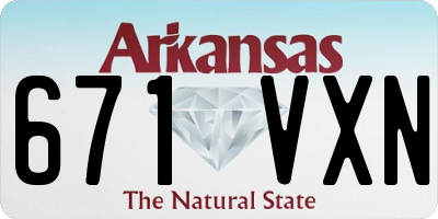 AR license plate 671VXN