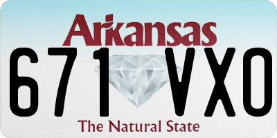 AR license plate 671VXO