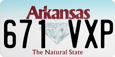 AR license plate 671VXP