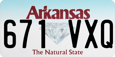 AR license plate 671VXQ