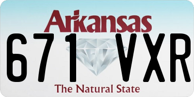 AR license plate 671VXR