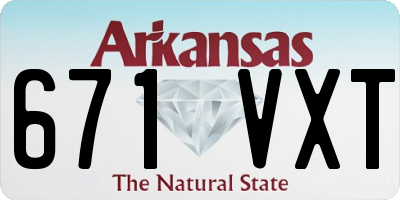 AR license plate 671VXT