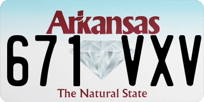 AR license plate 671VXV