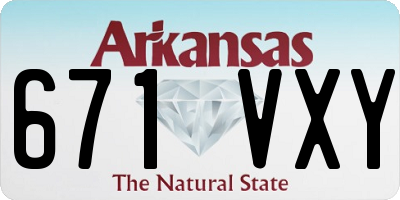 AR license plate 671VXY