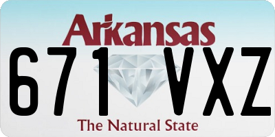 AR license plate 671VXZ