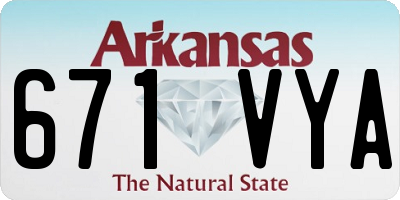 AR license plate 671VYA