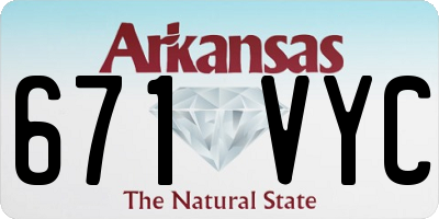 AR license plate 671VYC