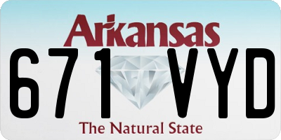 AR license plate 671VYD