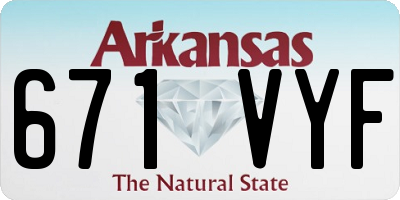 AR license plate 671VYF