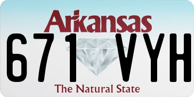 AR license plate 671VYH