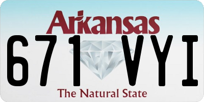 AR license plate 671VYI