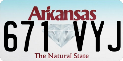 AR license plate 671VYJ