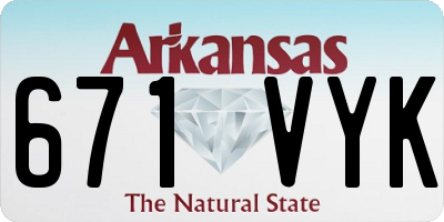 AR license plate 671VYK