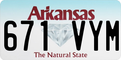 AR license plate 671VYM