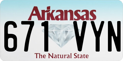 AR license plate 671VYN