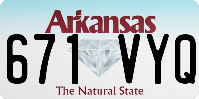 AR license plate 671VYQ