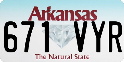 AR license plate 671VYR