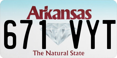 AR license plate 671VYT