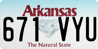 AR license plate 671VYU