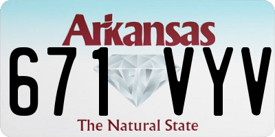 AR license plate 671VYV