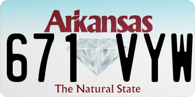 AR license plate 671VYW