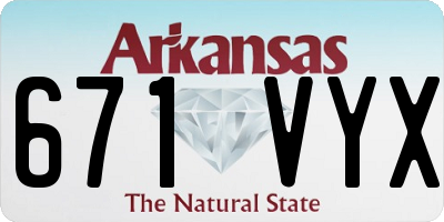 AR license plate 671VYX
