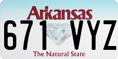 AR license plate 671VYZ