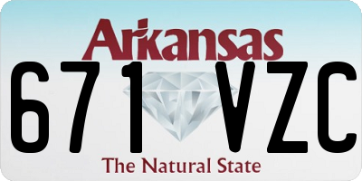 AR license plate 671VZC