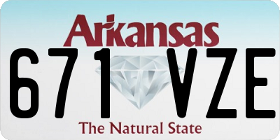 AR license plate 671VZE