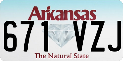 AR license plate 671VZJ