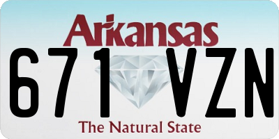 AR license plate 671VZN