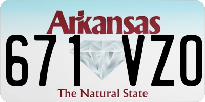 AR license plate 671VZO