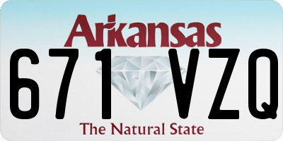 AR license plate 671VZQ