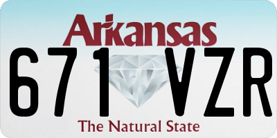 AR license plate 671VZR