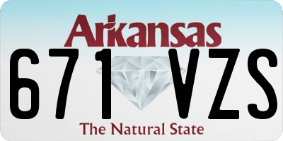 AR license plate 671VZS