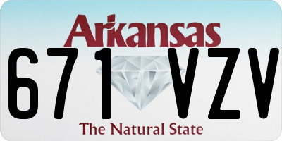 AR license plate 671VZV