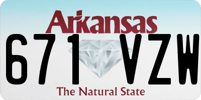 AR license plate 671VZW
