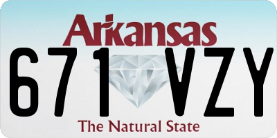AR license plate 671VZY
