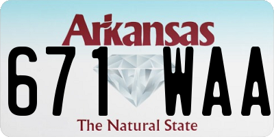 AR license plate 671WAA